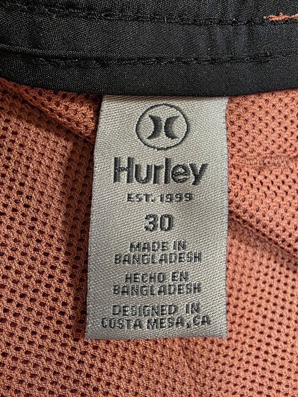 Hurley Hybrid Shorts Mens 30 Rust Orange Stretch Golf Casual 9” Inseam - Picture 6 of 9